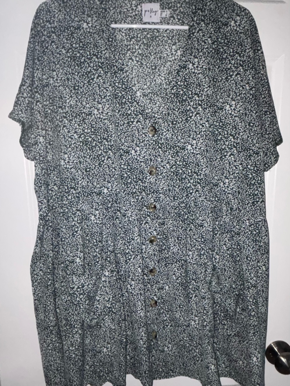 Princess Polly Green Floral Button-Mini Dress